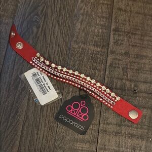 Paparazzi Red Bracelet with Silver Accents